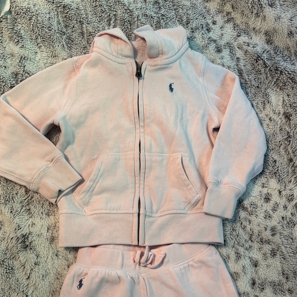 Kids Pink Hoodie jogger set by Ralph Lauren
